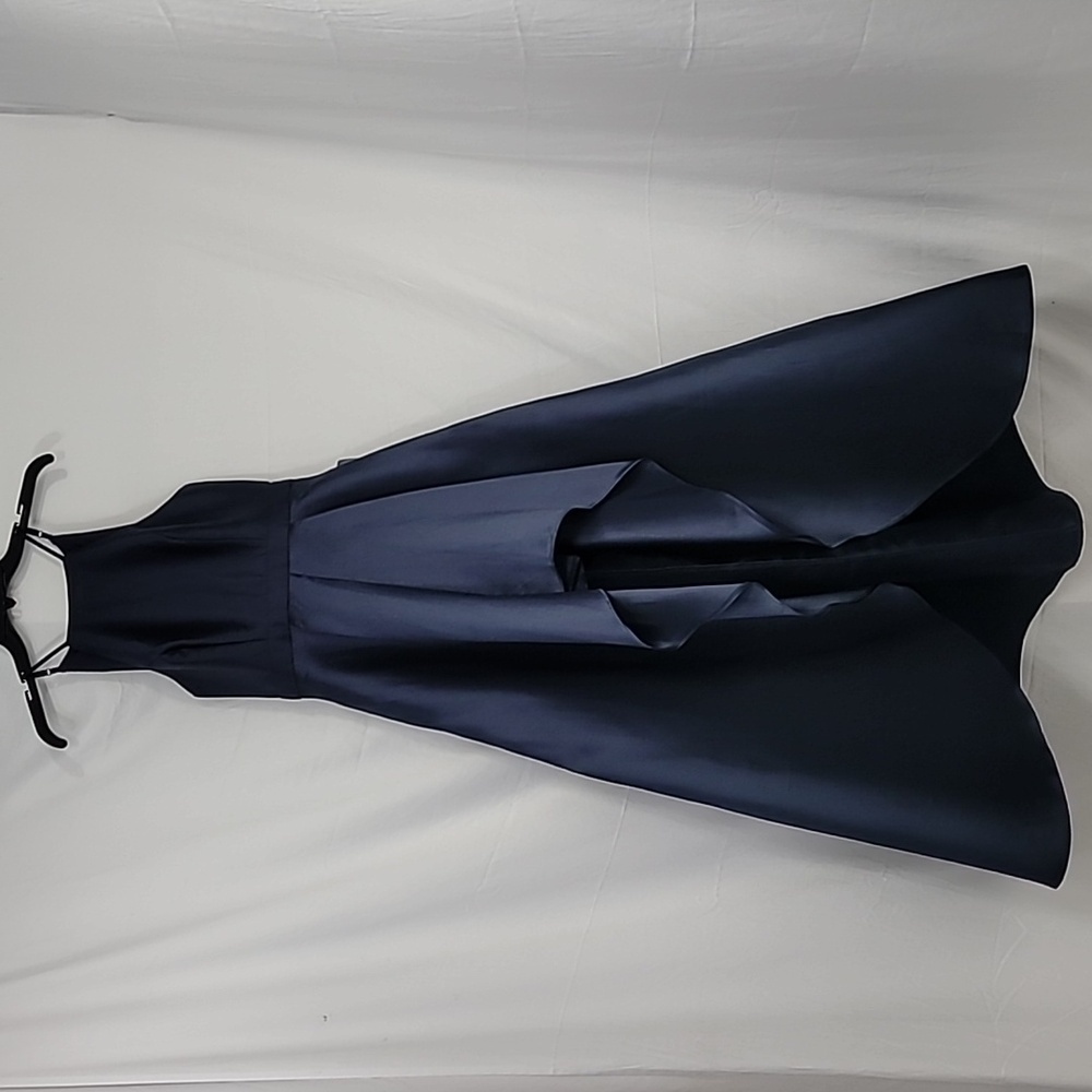 Lulu's Women's Navy Broadway Show Satin High-low Gown - Picture 13 of 13